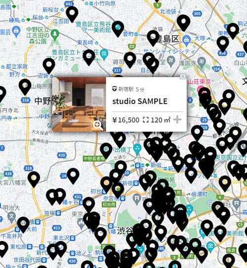 地図から探す機能